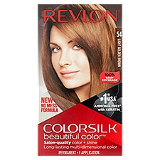 Revlon ColorSilk 54 Light Golden Brown Permanent, Haircolor, 1 Each