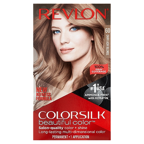 Revlon ColorSilk Beautiful Color 60 Dark Ask Blonde Permanent Hair Color, 1  application