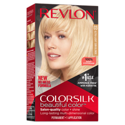 Revlon ColorSilk Beautiful Color 03 Ultra Light Sun Blonde Permanent Hair Color, 1 count