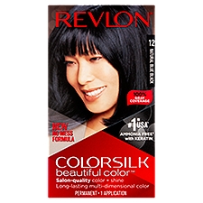 Revlon ColorSilk Beautiful Color 12 Natural Blue Black Permanent Haircolor, 1 application