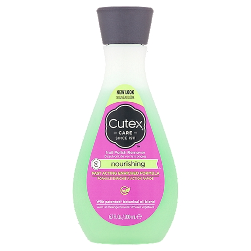 Cutex Care Nourishing Nail Polish Remover, 6.7 fl oz
Uniquely formulated with apricot kernel oil, vitamin E and a patented blend of linseed and perilla seed oil to help promote healthy nails.