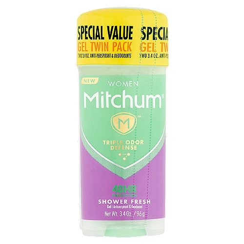 Mitchum Women Shower Fresh Gel Antiperspirant & Deodorant Twin Pack, 3.4 oz, 2 count, 6 oz