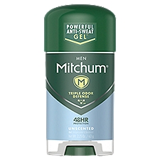 Mitchum Men Unscented Gel, Antiperspirant & Deodorant, 2.25 Ounce