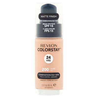 Revlon ColorStay Matte Finish 200 Nude Broad Spectrum Makeup, SPF 15, 1.0 fl oz