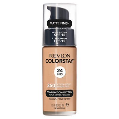 Revlon ColorStay Matte Finish 250 Fresh Beige Broad Spectrum Makeup, SPF 15, 1.0 fl oz