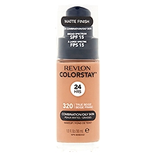 Revlon ColorStay Matte Finish 320 True Beige Broad Spectrum Makeup, SPF 15, 1.0 fl oz