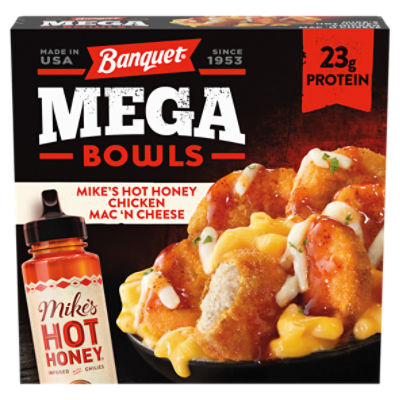 Banquet Mega Bowls Mike's Hot Honey Chicken Mac 'N Cheese, 13.8 oz, 13.85 Ounce