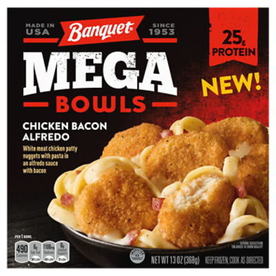 Banquet Chicken Bacon Alfredo Mega Bowls, 13 oz