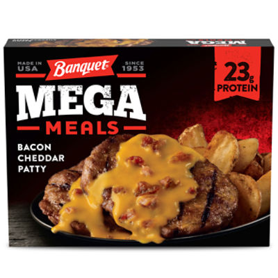 Banquet MEGA Meals, Bacon Cheddar Patty, Frozen, 11.5 oz.