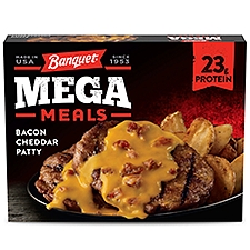 Banquet MEGA Meals, Bacon Cheddar Patty, Frozen, 11.5 oz.