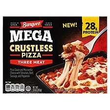 Banquet MEGA Three Meat Frozen Crustless Pizza, 10 oz.