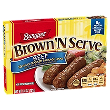 Banquet Brown ‘N Serve Beef Fully Cooked, Sausage Links, 6.4 Ounce