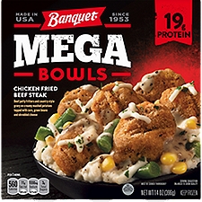 Banquet Mega Bowls Chicken Fried Beef Steak, 14 oz, 14 Ounce