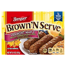 Banquet Brown 'N Serve Vermont Fully Cooked Sausage Links, 10 count, 6.4 oz