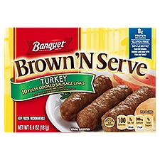 Banquet Brown 'N Serve Turkey Fully Cooked, Sausage Links, 6.4 Ounce