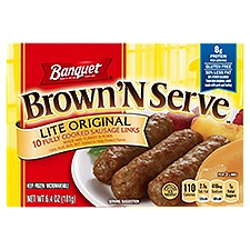 Banquet Brown ‘N Serve Lite Original Fully Cooked Sausage Links, 10 count, 6.4 oz, 6.4 Ounce