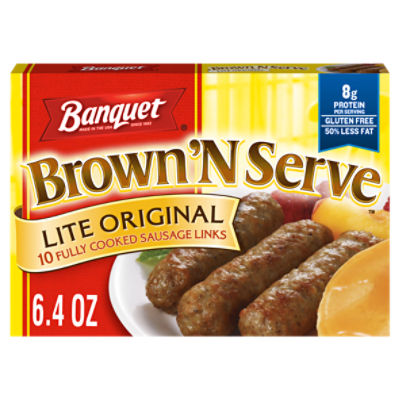 Banquet Brown ‘N Serve Lite Original Fully Cooked Sausage Links, 10 count, 6.4 oz