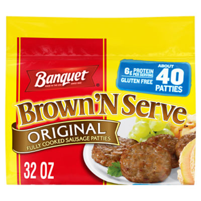 Banquet Brown 'N Serve Original Fully Cooked Sausage Patties, 2 lb