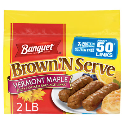 Banquet Brown 'N Serve Vermont Maple Fully Cooked Sausage Links, 2 lb