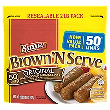 Banquet Brown 'N Serve Original Fully Cooked Sausage Links, 50 count, 32 oz