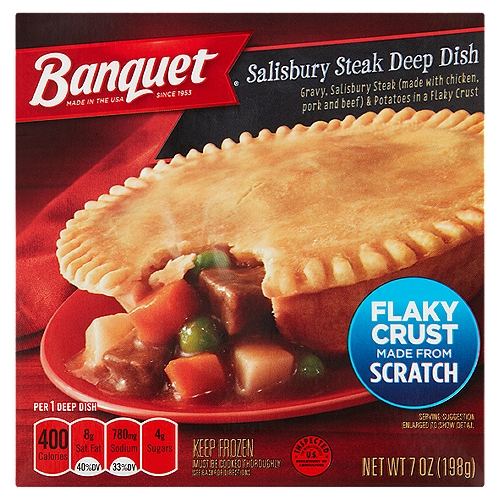 Banquet Salisbury Steak Deep Dish, 7 oz