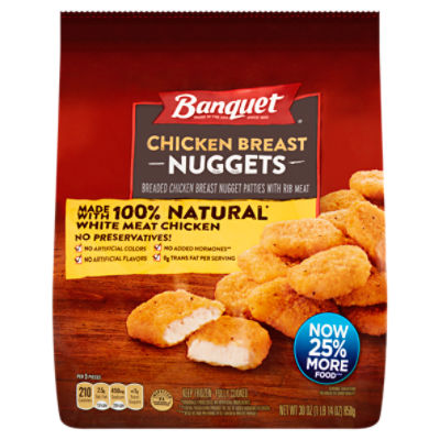 Banquet Chicken Breast Nuggets, 30 oz, 30 Ounce