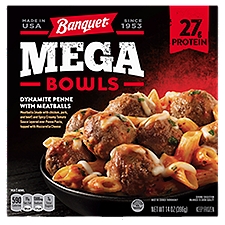 Banquet Mega Bowls Dynamite Penne with Meatballs, 14 Ounce