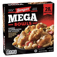 Banquet Mega Bowls Chicken Jalapeño Pepper, Mac 'n Cheese, 14 Ounce