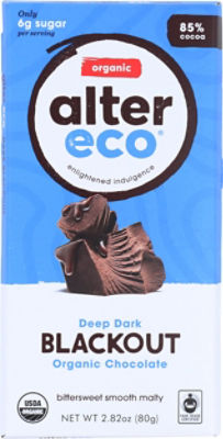 Alter Eco Fair Trade Blackout Dark Chocolate, 2.82 oz