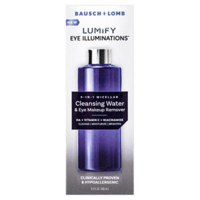 Bausch + Lomb Lumify Eye Illuminations Cleansing Water & Eye Makeup Remover, 5.4 fl oz