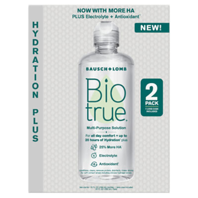 Bausch + Lomb Biotrue Hydration Plus Multi-Purpose Solution, 10 fl oz, 2 count