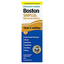 Bausch + Lomb Boston Simplus 2-in-1 Multi-Action Solution, 3.5 fl oz, 3.5 Fluid ounce