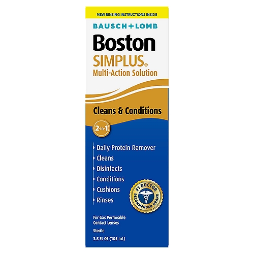 Bausch + Lomb Boston Simplus 2-in-1 Multi-Action Solution, 3.5 fl oz