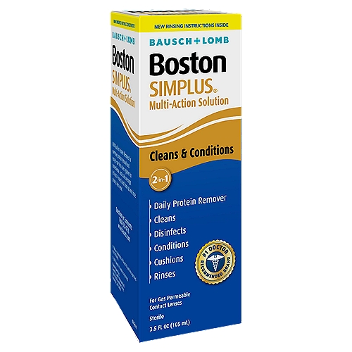 Bausch + Lomb Boston Simplus 2-in-1 Multi-Action Solution, 3.5 fl oz