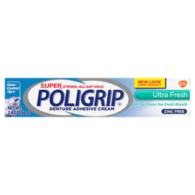 Poligrip Ultra Fresh Denture Adhesive Cream, 2.4 oz ShopRite