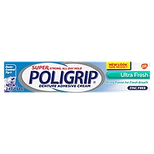 Poligrip Ultra Fresh Denture Adhesive Cream, 2.4 oz, 2.4 Ounce