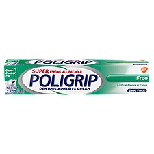 Poligrip Free, Denture Adhesive Cream, 2.4 Ounce