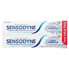 Sensodyne Extra Whitening Toothpaste Twin Value Pack, 4.0 oz, 2 count, 8 Ounce