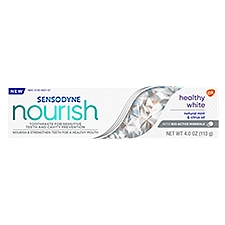 Sensodyne Nourish Healthy White for Sensitive Teeth and Cavity Prevention, Toothpaste, 4 Ounce