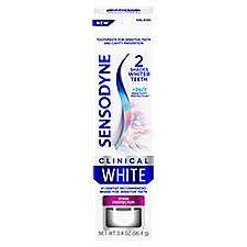 Sensodyne Clinical White Toothpaste for Sensitive Teeth, Stain Protector, 3.4 oz