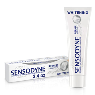 Sensodyne Repair & Protect Teeth Whitening Sensitive Toothpaste, Cavity Prevention - 3.4 Ounces