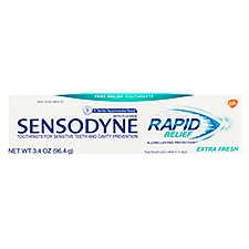 Sensodyne Rapid Relief Extra Fresh Toothpaste, 3.4 oz, 3.4 Ounce