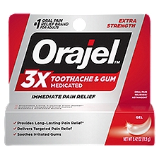 Orajel Extra Strength Medicated Oral Pain Reliever/Astringent Gel, 0.42 oz