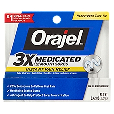 Orajel Instant Pain Relief Gel for all Mouth Sores, 0.42 Ounce