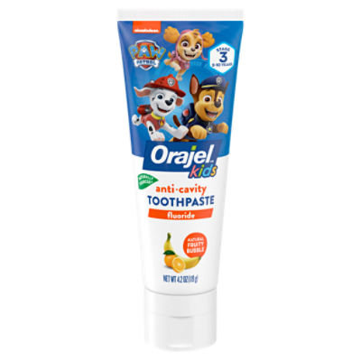 Orajel Kids Natural Fruity Bubble Anti-Cavity Fluoride Toothpaste, Stage 3, 2-10 Years, 4.2 oz