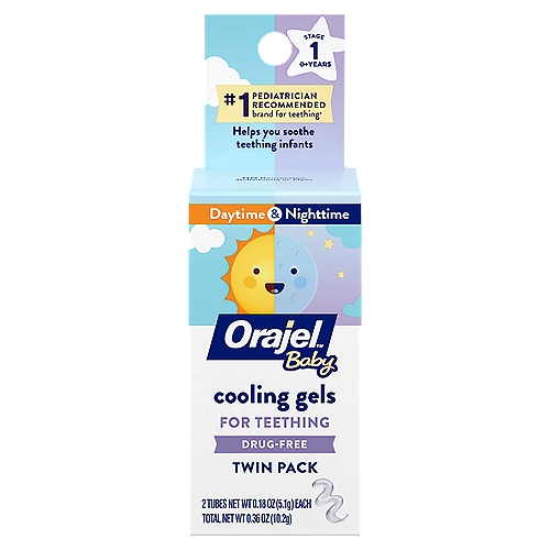 Baby Orajel Daytime & Nighttime Drug-Free Cooling Gels for Teething Twin Pack, 0.18 oz, 2 count