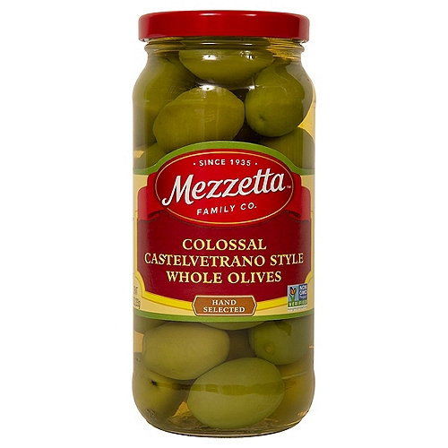 Mezzetta Colossal Castelvetrano Style Whole Olives, 10 oz