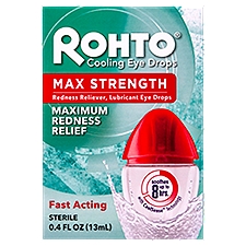 Rohto Cooling Eye Drops - Maximum Redness Relief, 0.4 Fluid ounce
