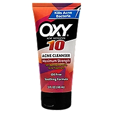 Oxy Advanced Care Maximum Strength Soothing Cream Acne Cleanser with Prebiotics, 5 fl oz