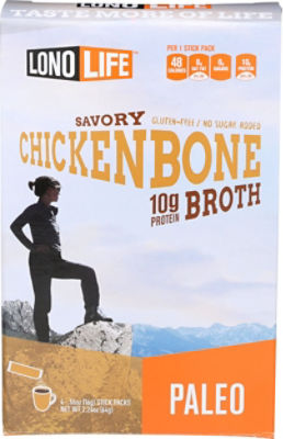 LonoLife Savory Chicken Bone Broth, .56 oz, 4 count